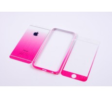 Комплект стекол + бампер для iPhone 6/6s Plus White-Pink