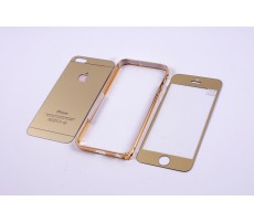 Комплект золотых стекол + золотой бампер для iPhone 6/6s Plus
