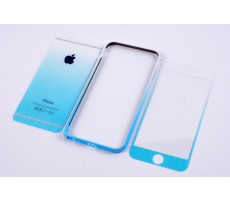 Комплект стекол + бампер для iPhone 4/4S White-Blue