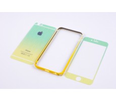 Комплект стекол + бампер для iPhone 6/6s Plus Green-Yellow